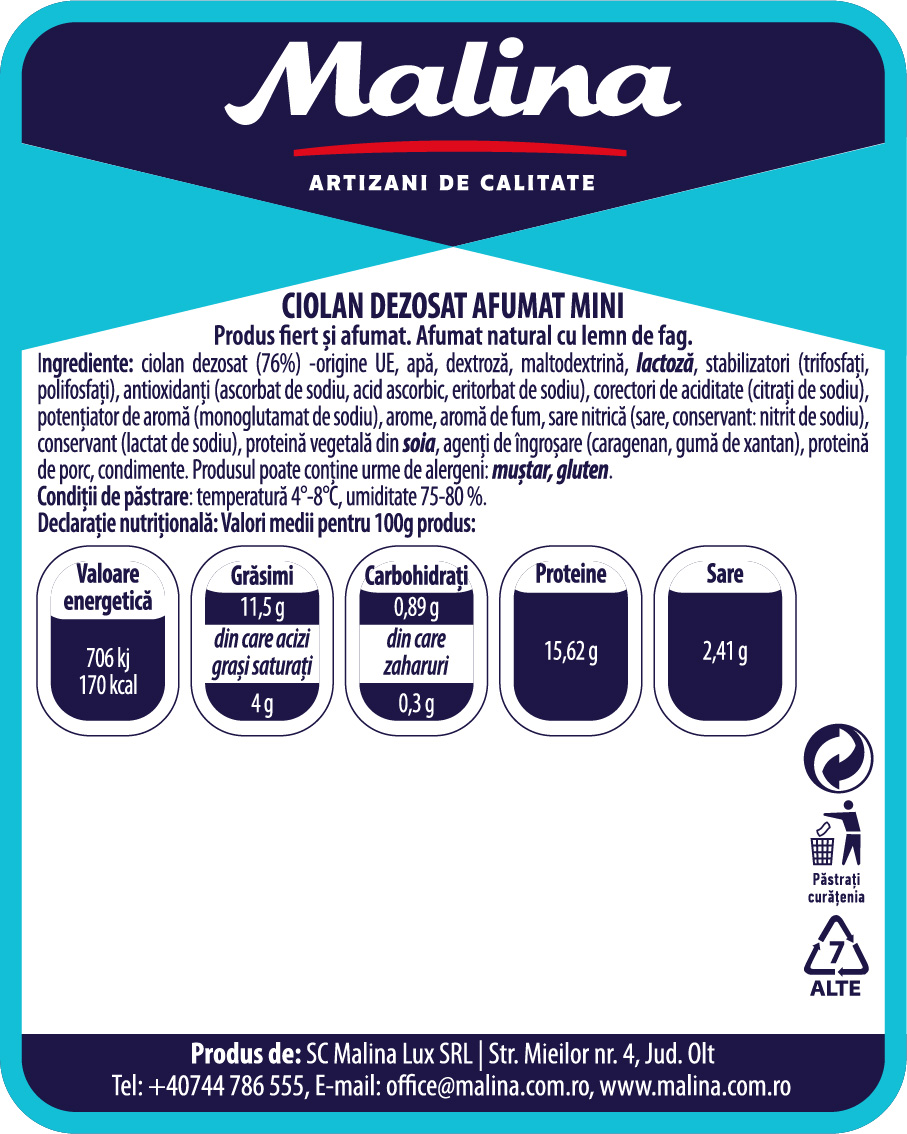 Ciolan dezosat afumat mini